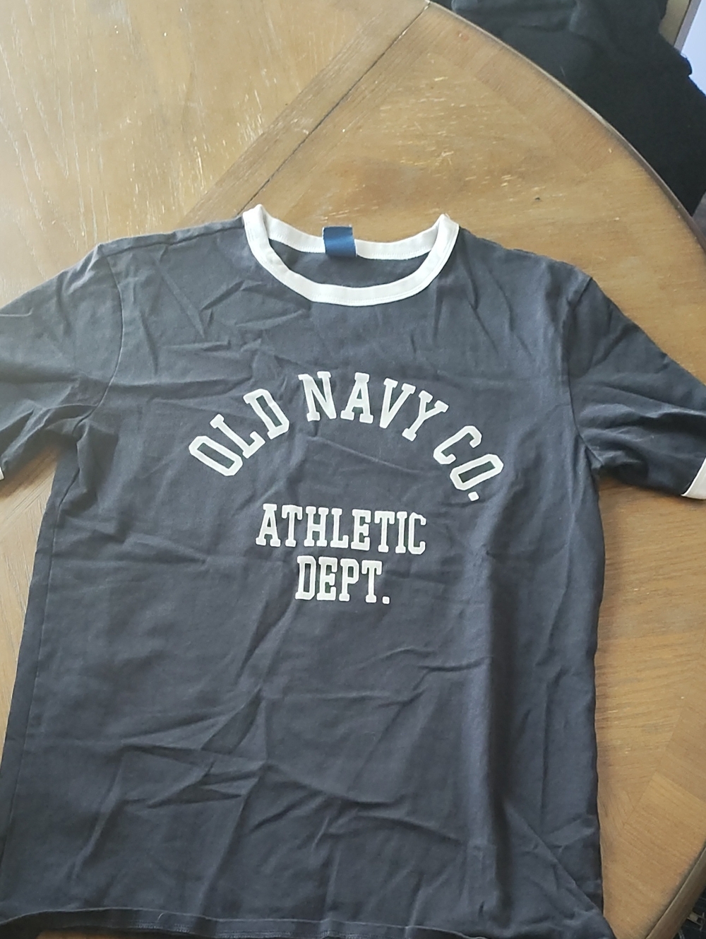 Old Navy Navy Blue Ringer T-Shirt with White Trim